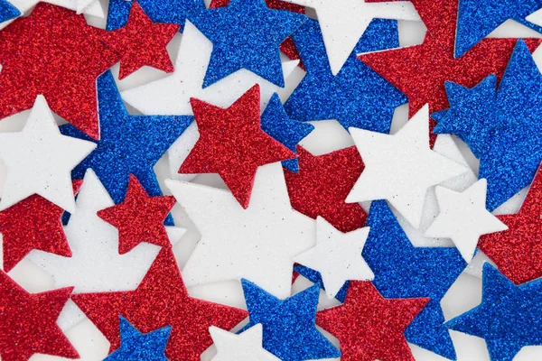 Vermelho, branco e azul brilho estrelas fundo — Fotografia de Stock