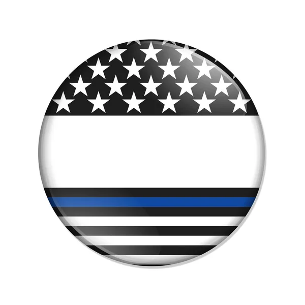 American thin blue line badge button that is blank for your mess — Stock Photo, Image