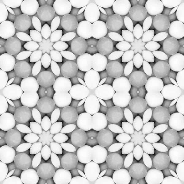 Gray flower mosaic detailed seamless textured pattern background — Stock Photo, Image