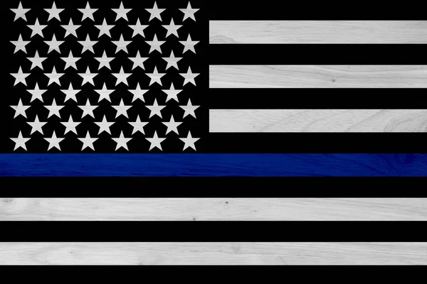 American thin blue line flag — Stock Photo, Image