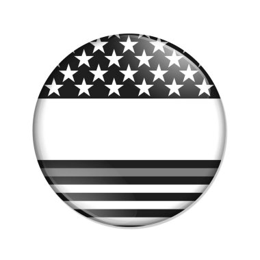 Karışıklık için boş Amerikan ince gri çizgi rozeti düğmesi