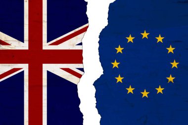 Brexit'i parçalayan İngiliz ve Avrupa bayrakları