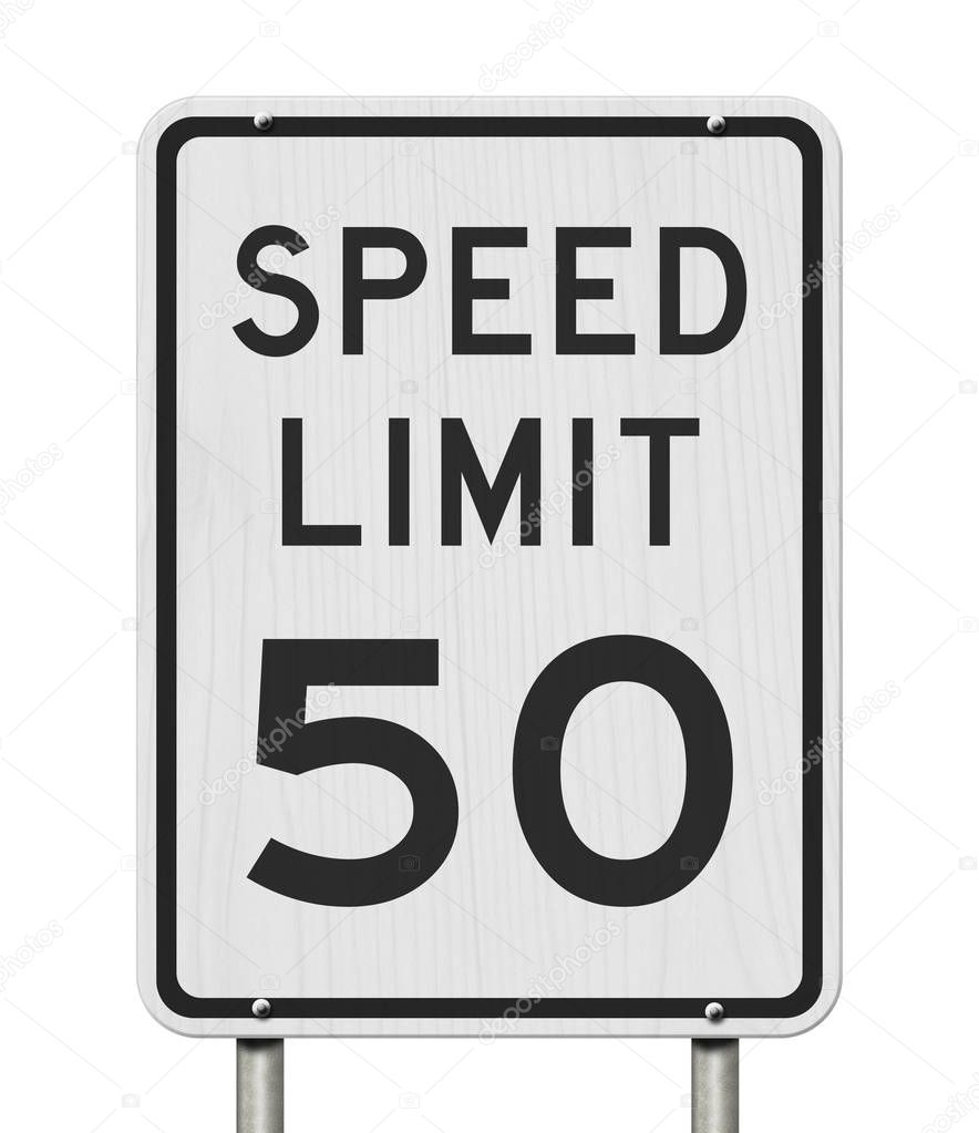 US 50 mph Speed Limit sign