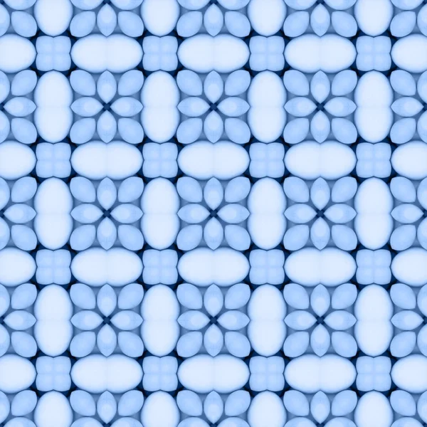 Blady niebieski kwiat mozaiki szczegółowe bezszwowe wzór ciemny — Zdjęcie stockowe