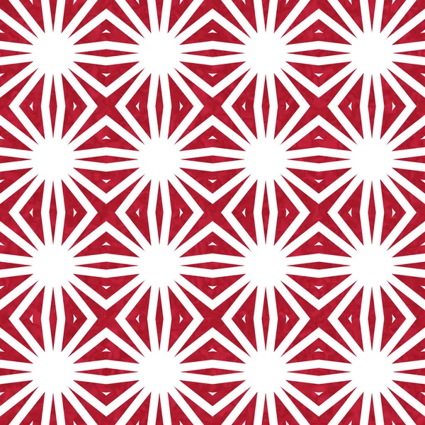 Czerwona gwiazda burst abstrakcyjne geometryczne bezszwowe teksturowane wzór z powrotem — Zdjęcie stockowe
