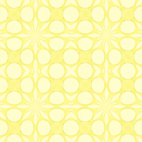 Желтая звезда цветок геометрический подробный бесшовный текстурированный узор — стоковое фото