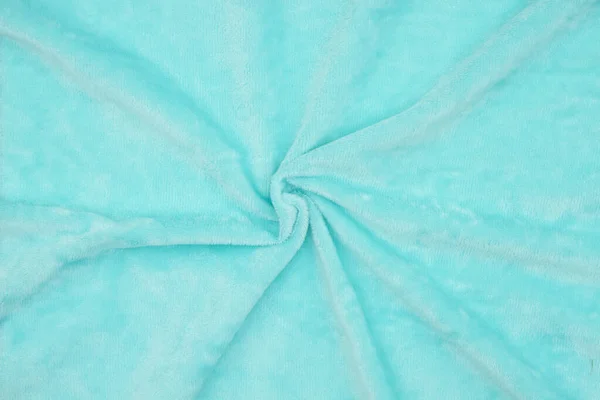 Teal textured plush fabric material background — Stock Photo, Image