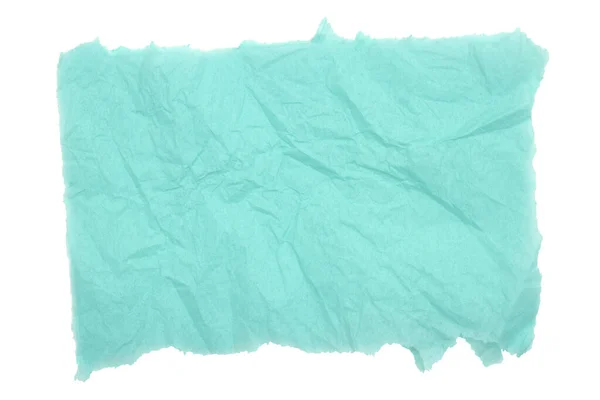 Teal textured wrinkled torn rectangle paper banner — Stock Photo, Image