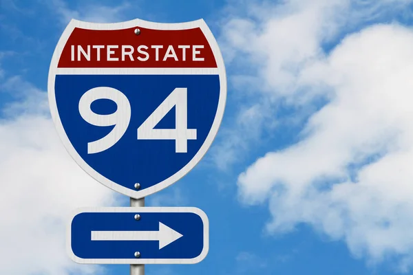 I-94 eyaletler arası Usa otoyolu tabelası — Stok fotoğraf