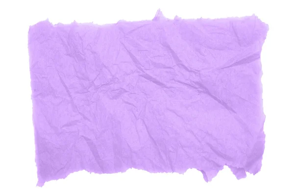 Fialový texturovaný potrhaný obdélníkový papírový prapor — Stock fotografie
