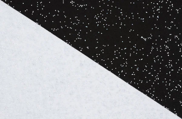 Black White Sparkle Felt Material Background Divided Diagonal — Stock Photo, Image
