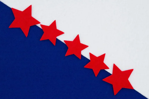 Fondo Americano Rojo Blanco Azul Con Estrellas Rojas Que Divide —  Fotos de Stock