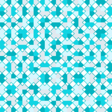 Teal soyut geometrik kamyonet dikişsiz desenli fayansla kare arkaplanı tekrarla