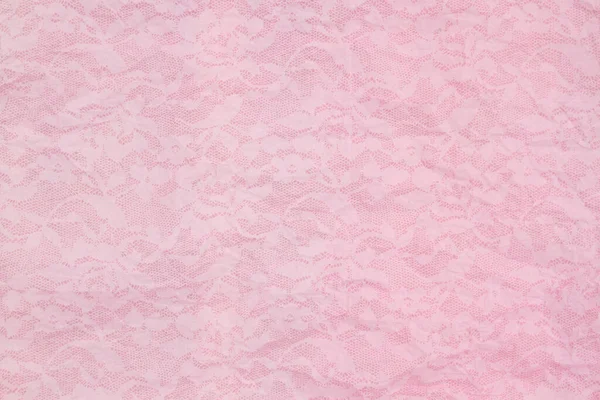Fondo Papel Texturizado Arrugado Rosa Con Recubrimiento Encaje Con Espacio — Foto de Stock
