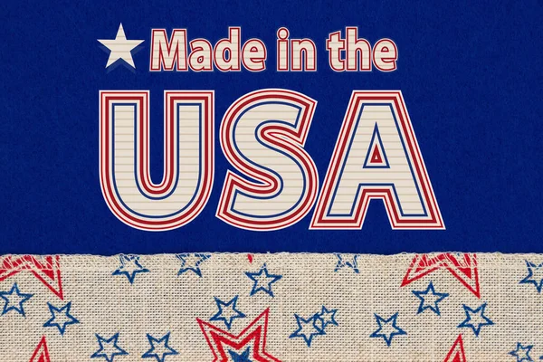 Make Usa Type Message Blue Fabric Retro Usa Stars Stripes — Φωτογραφία Αρχείου