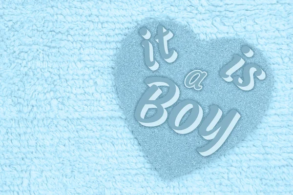 Boy Type Message Blue Sparkle Heart Pale Blue Plush Lined — Stock Photo, Image