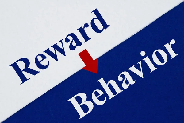 Reward Behavior System Type Message Arrow Blue White Felt Material — Stock Photo, Image