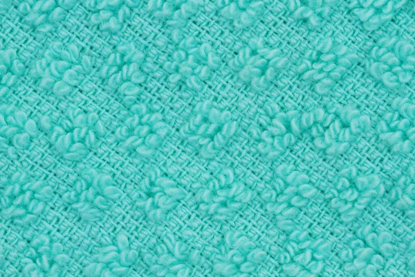 Teal Knit Textured Weave Material Background Copy Space Message Use — Stock Photo, Image