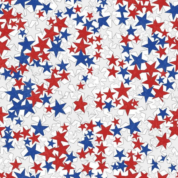 Illustration Red White Blue Stars Background Repeat Seamless White — Stock Photo, Image