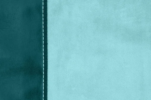 Teal Material Pelúcia Com Fundo Couro Preto Com Espaço Cópia — Fotografia de Stock