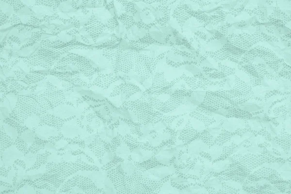 Green Wrinkled Textured Paper Background Lace Overlay Copy Space Message — Stock Photo, Image