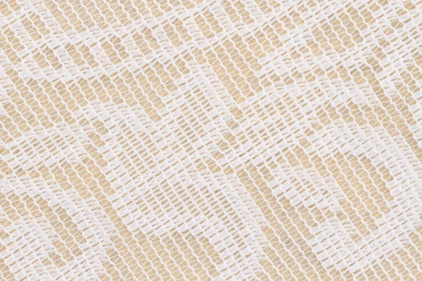 Delicate Lace Textured Material Beige Fabric Background Copy Space Message — Stock Photo, Image