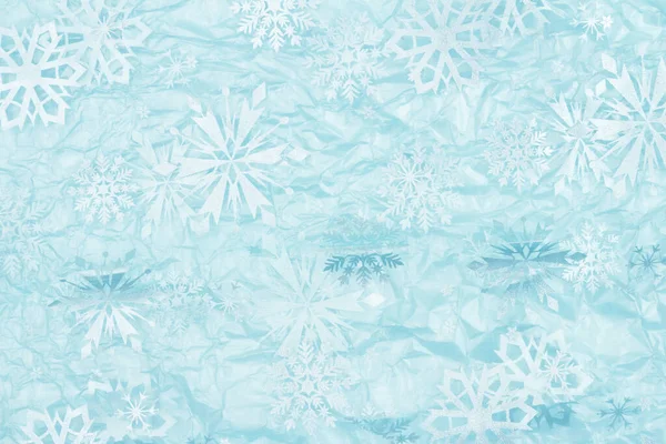 Blå Snöflinga Plågade Grunge Texturerat Material Bakgrund Med Kopia Utrymme — Stockfoto