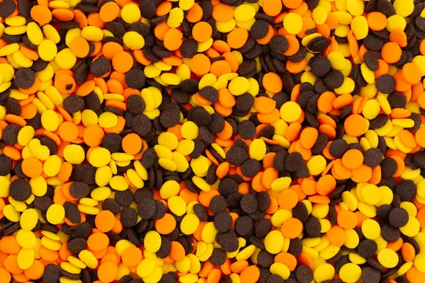 Yellow Orange Brown Candy Closeup Background Copy Space Halloween Message — Stock Photo, Image