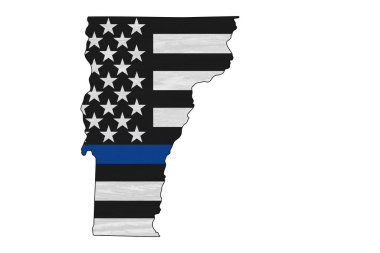 Vermont haritasında polis memurlarını desteklediğiniz için Amerikan bayrağı var.