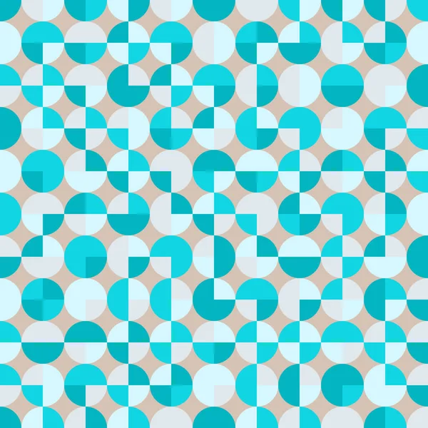 Teal Repeat Circle Background Abstract Geometric Truchet Seamless Textured Pattern — Stock Photo, Image