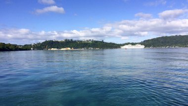 Port Vila limanında,: Efate, Vanuatu sahne.