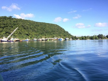 Port Vila limanında,: Efate, Vanuatu sahne.
