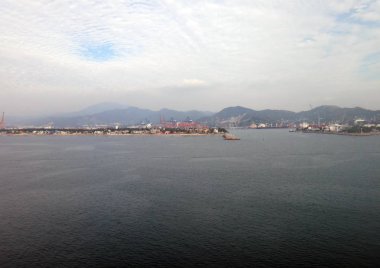 Manzanillo, Colima, bir yolcu gemisi Meksika'dan sahne.