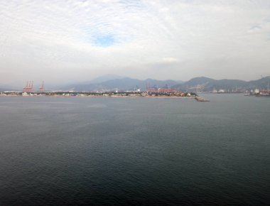 Manzanillo, Colima, bir yolcu gemisi Meksika'dan sahne.