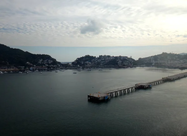 Scena Manzanillo Colima Meksyk Statek Wycieczkowy — Zdjęcie stockowe