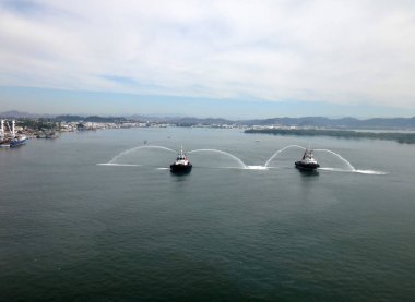 Mazatlan, Meksika'nın sahneleri bir yolcu gemisi.