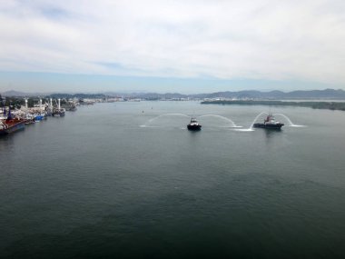 Mazatlan, Meksika'nın sahneleri bir yolcu gemisi.