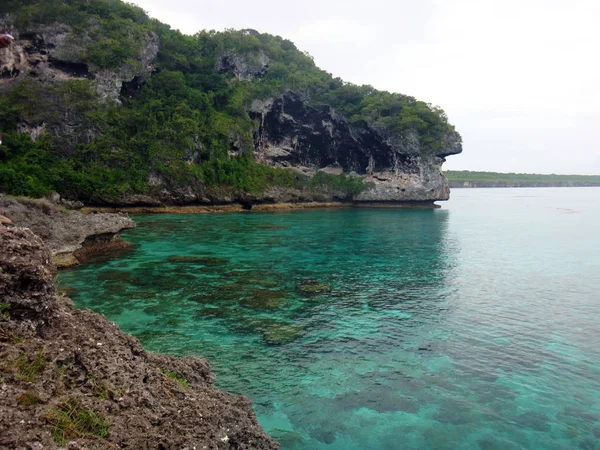 Сцена Скелями Які Жартують Lifou Острови Лояльності Нумеа — стокове фото