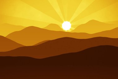 Dağı'nda günbatımı sıcak renkleri