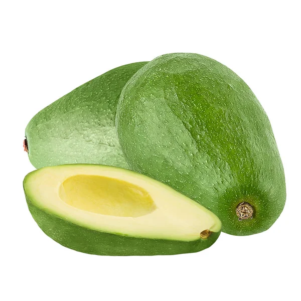 Avocadofrucht Isoliert Auf Weißem Hintergrund Mit Clipping Pfad Als Verpackungselement — Stockfoto