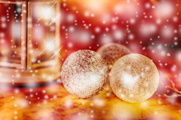 Natal feriados composição no fundo borrado com espaço de cópia — Fotografia de Stock