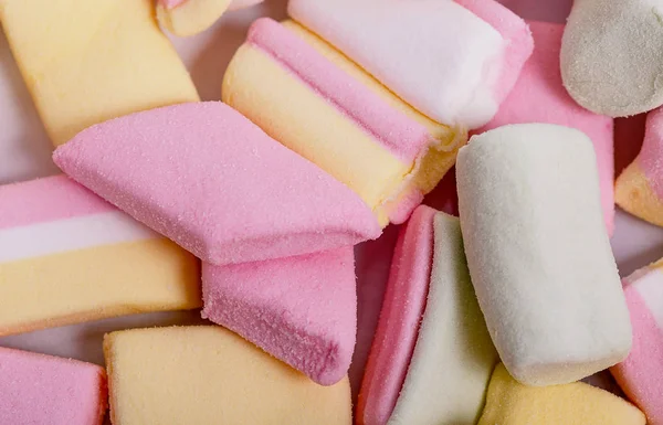 Krásné Pestré Chutné Cukroví Cukroví Želé Marshmallows Různých Tvarů Složení — Stock fotografie