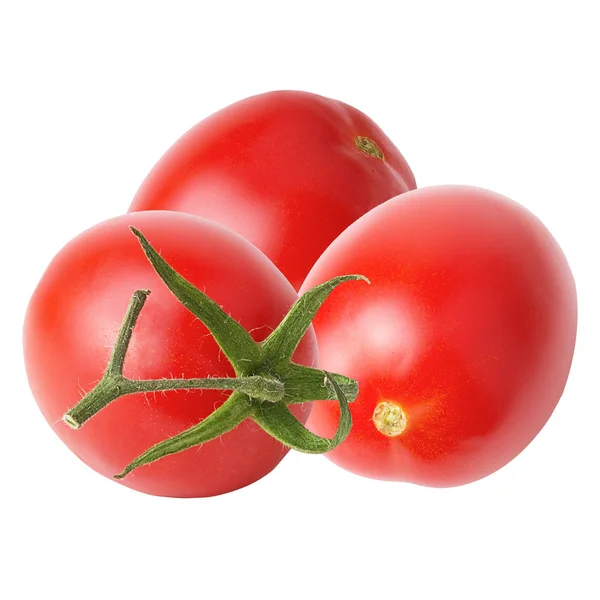 Verduras Aisladas Tomates Rojos Frescos Aislados Sobre Fondo Blanco Con —  Fotos de Stock