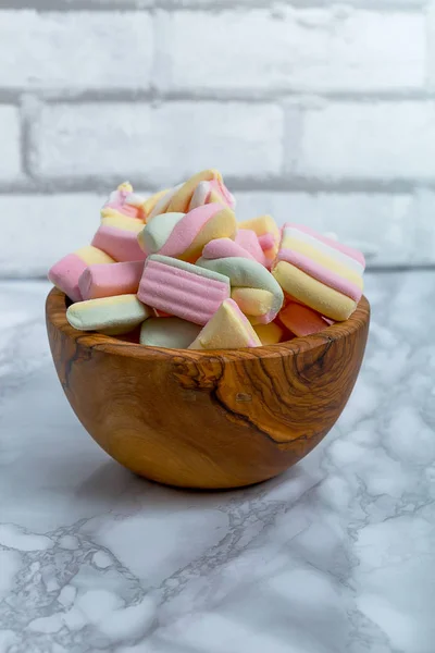 Krásné Pestré Chutné Cukroví Cukroví Želé Marshmallows Různých Tvarů Složení — Stock fotografie