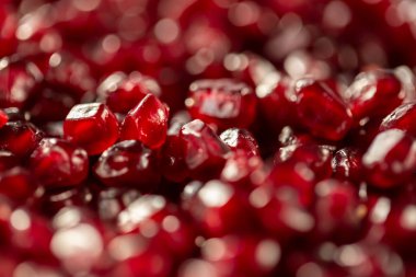 Organik nar tohumları taze ve healphy kapatın. Üstten Görünüm. Yat.