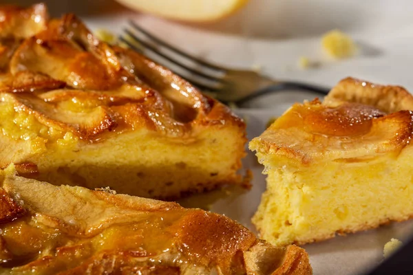 Saboroso delicioso caseiro fresco assado torta de maçã — Fotografia de Stock