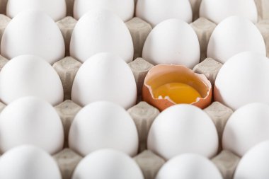 Taşıma için karton veya kutular paketlenmiş yumurta