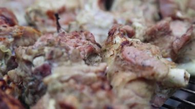 açık ızgara da lezzetli barbekü kebap ızgara.