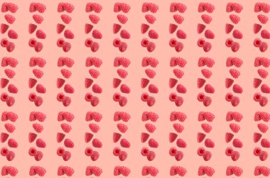 Renkli arka planda taze ahududu canlı meyve deseni