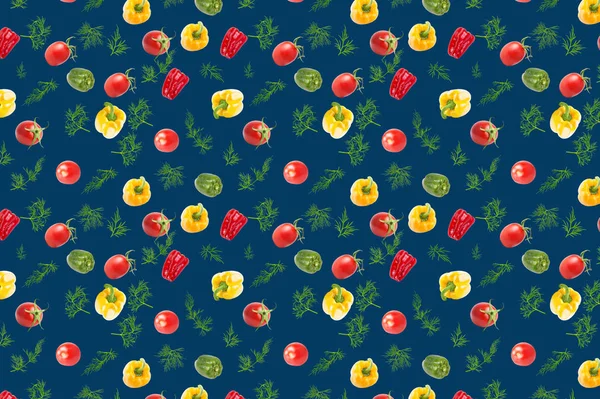 Trendy Pattern done with summer vegetables background — Stock Photo, Image